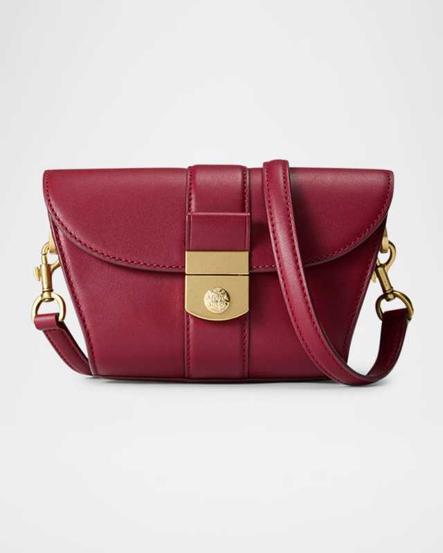 Trap Small Crest Lock Leather Crossbody Bag
